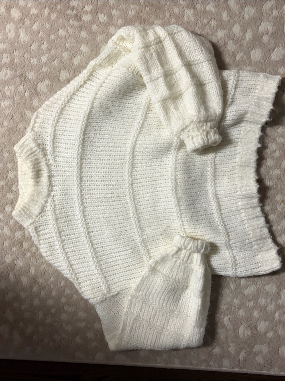 Urban Outfitters Cream Textured Mockneck Sweater